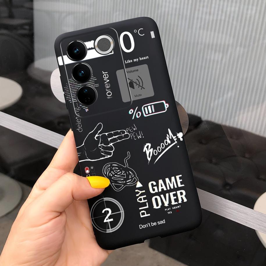 Чехол для Vivo V27 Pro Задняя крышка для Vivo V27e Модный чехол-фунда конфетного цвета с рисунком для Vivo V27 5G V 27e V27Pro V2237 V2230 Мягкий чехол