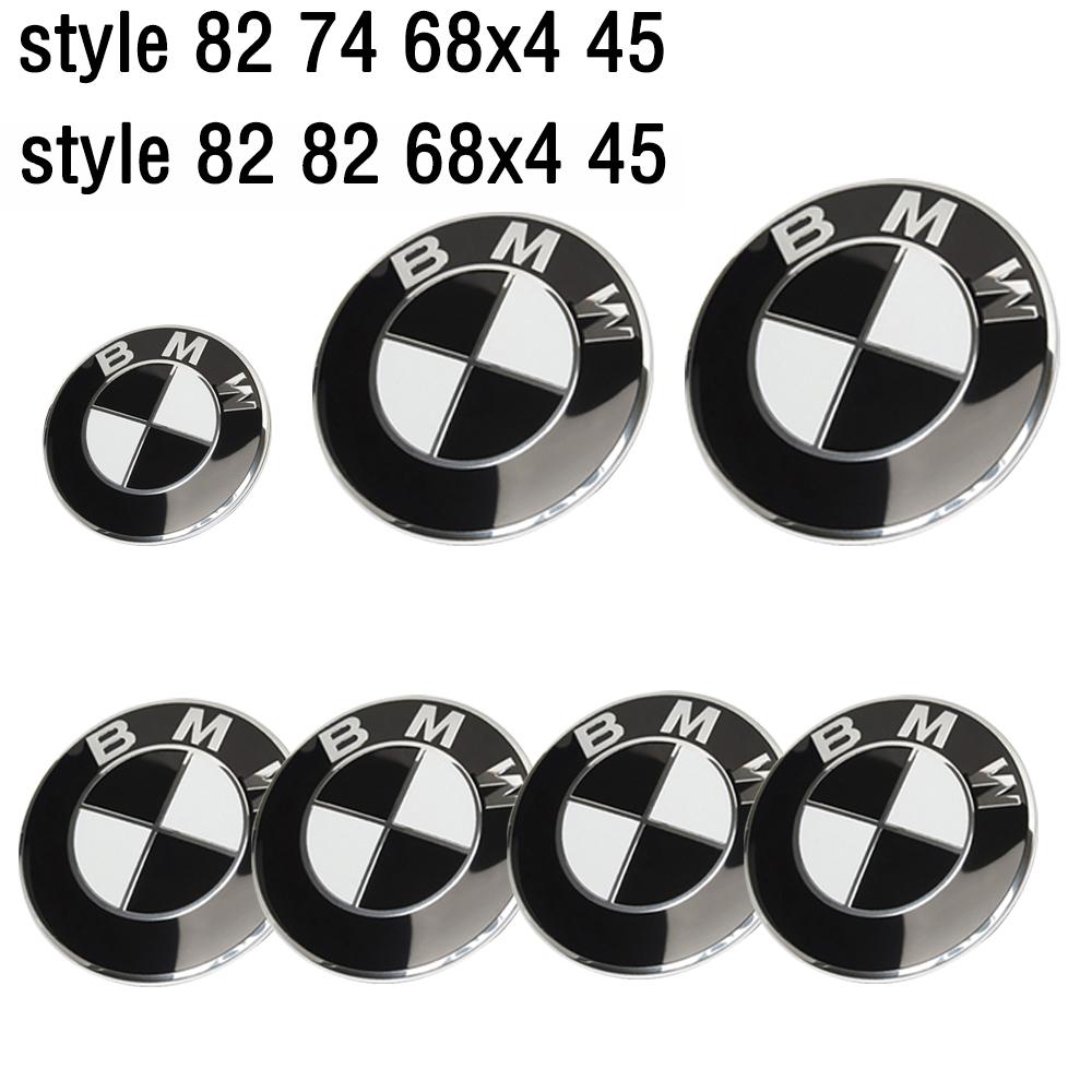 7-piece car exterior set Emblem Set Car Hood Trunk Wheel Steering Badge For BMW E46 E90 F10 F30 G20 X5 45mm/68mm/74mm/82mm Blue MA6