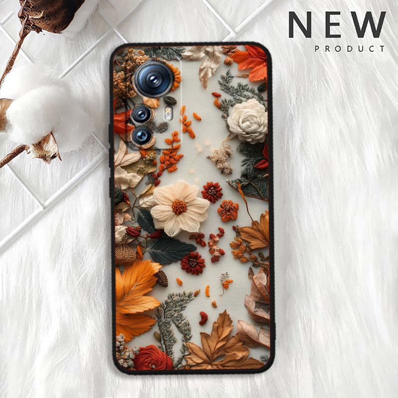 Цветочный узор с бабочками Для Xiaomi Mi 15 14 13 13T 12 12T 12S 11 11i 11T Pro Ultra Lite 5G Черный Мягкий Чехол для Телефона