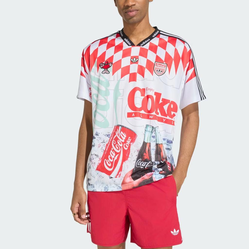 adidas x Coca-Cola Classic Sport Mash-Up Jersey Asia Sizing 'White Multicolor' Men's KY2106