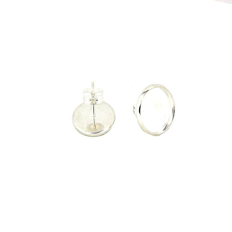20Pcs Stainless Steel Earring Studs Base Post Pin With Earring Plug Fit 8 10 12mm Cabochon Setting DIY Jewelry Making Supplies