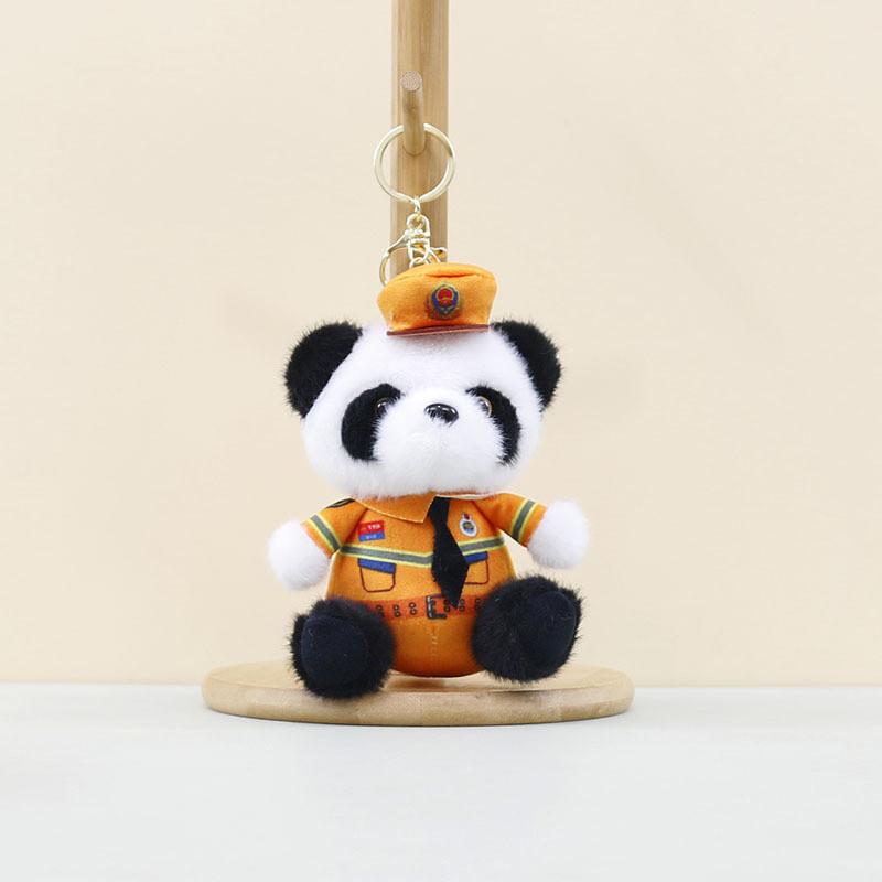 Adorable Panda Plush Toy With Short Fur Design Ideal For Bag Charm And Decoration