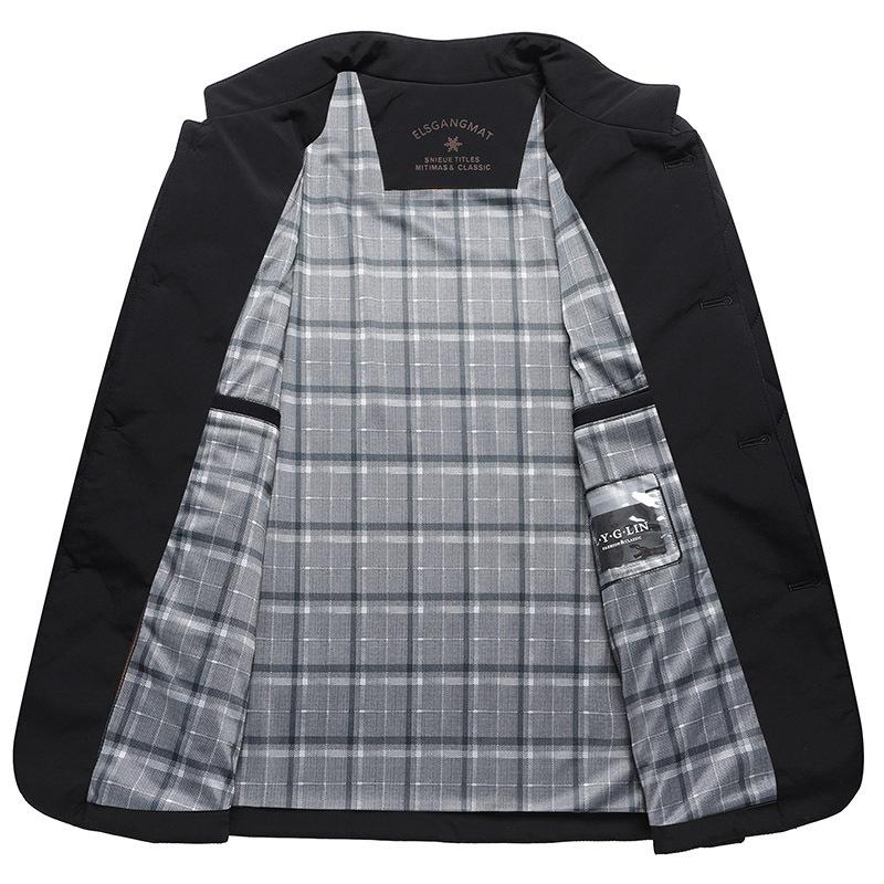 Стеганая мужская куртка средней и длинной длины с воротником-стойкой, повседневная термоодежда с стеганой подкладкой для мужчин среднего возраста, для отцов