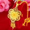 Gold Color Jewelry New Jewelry Car Flower Women's Large Flower Pendant Fashion Tassel Pendant Necklace