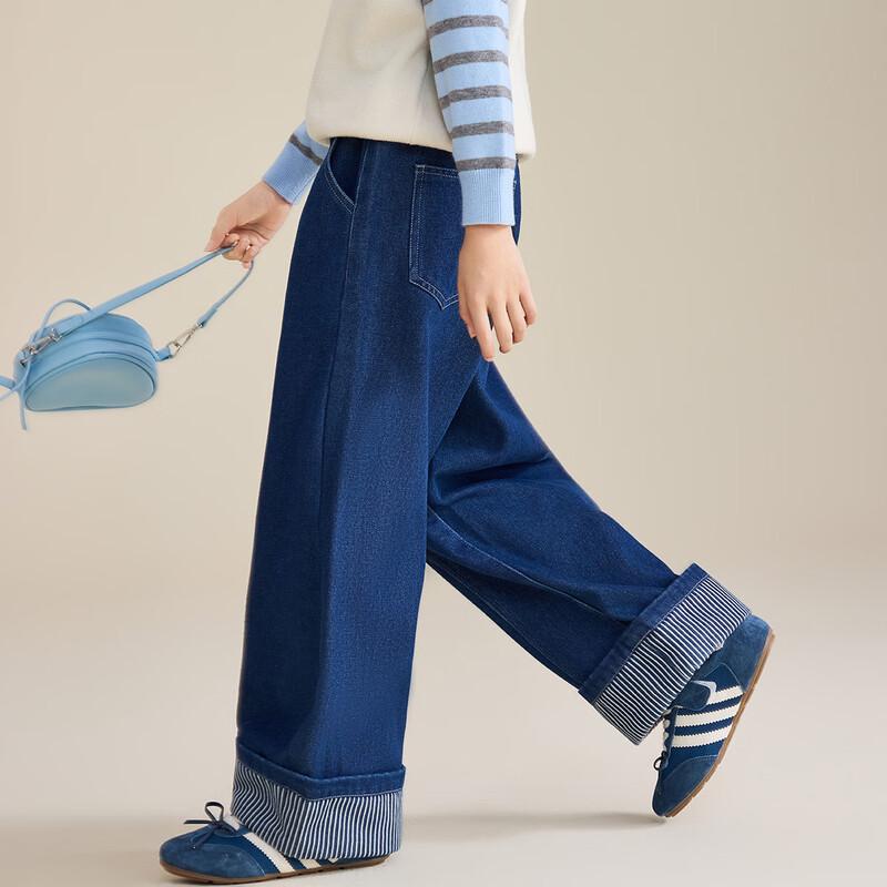 ASK JUNIOR Girls' Fleece-Lined Winter Denim Jeans