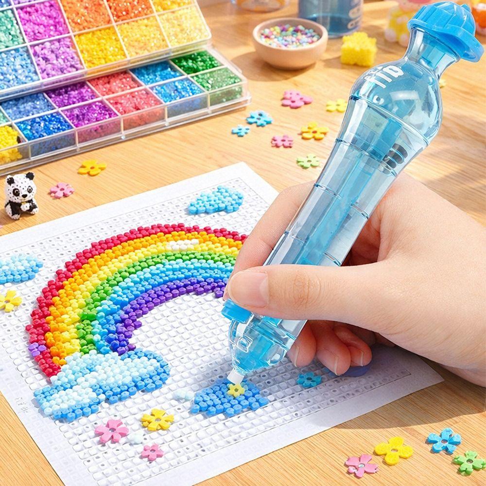 2.6mm Tip Automatic Bead Pen Transparent Pixel Puzzle Bead Positioning Pen Ergonomic Handmade Fuse Bead Pen Miniature Artwork