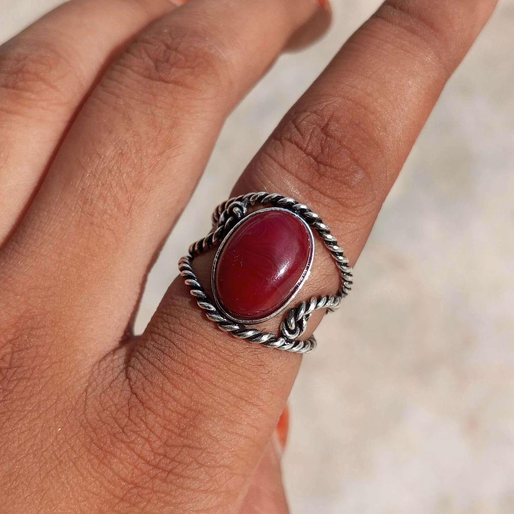 Mosaic Jasper Gemstone 925 Sterling Silver Plated Adjustable Ring Jewelry NST-J2H10398