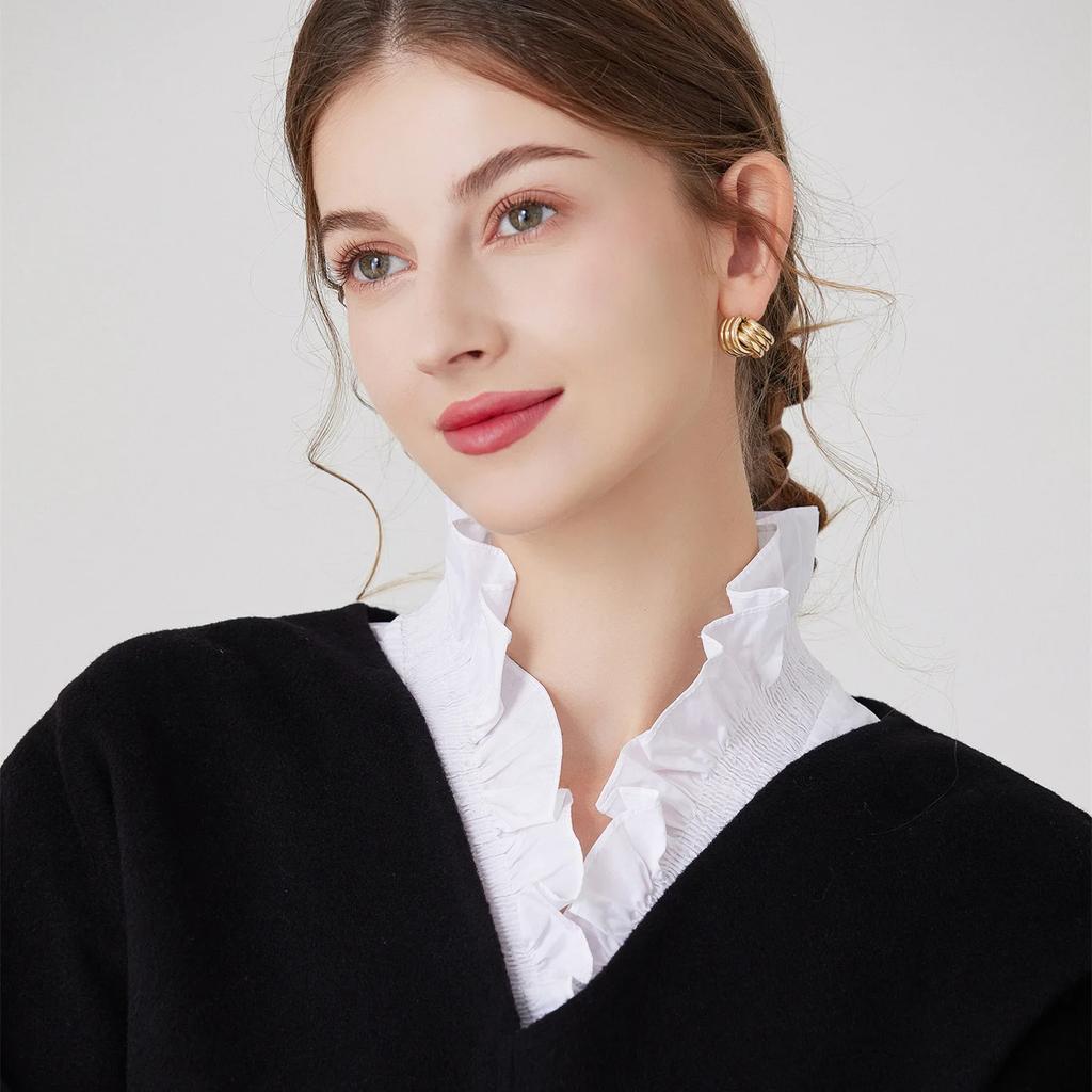 Идеальное Сочетание Женский Хлопковый Съемный Воротник для Свитера Блузки Рубашки Фейковый Воротник Декоративный Женский Белый Полурубашка Аксессуар Фейковый Воротник
