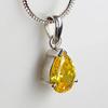 Yellow Sapphire Gemstone Pendant Astrological Pendant In Sterling Silver Yellow