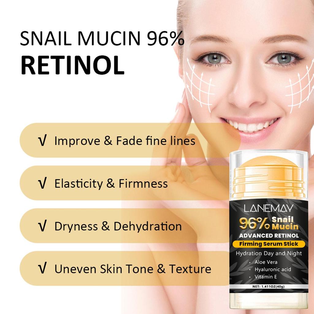 Укрепляющая сыворотка-карандаш с муцином улитки - разглаживает и устраняет мелкие морщины - глубоко увлажняет и питает кожу лица, 40 г