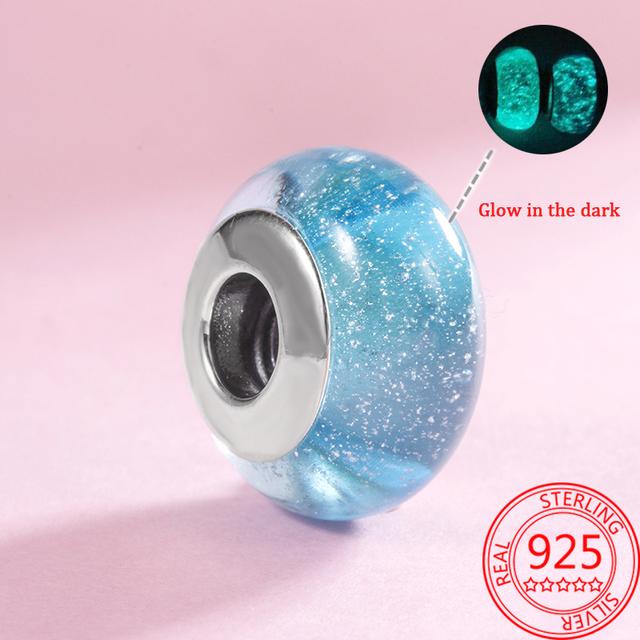 Красочные бусины из муранского стекла, волнистые стеклянные бусины, подвески, подходят для брендового браслета, женские ювелирные изделия из стерлингового серебра 925 пробы