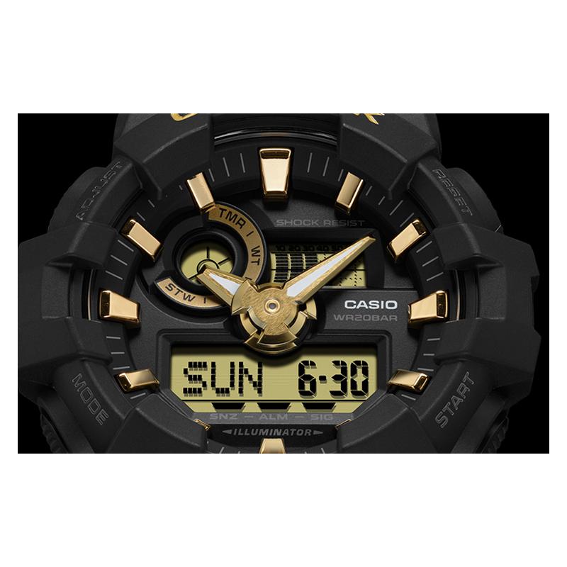 Casio Серия YOUTH с двойным ЖК-дисплеем и стрелками, модный уличный стиль, водонепроницаемые и ударопрочные, многофункциональные, двойной дисплей GA-710B-1A9PRD