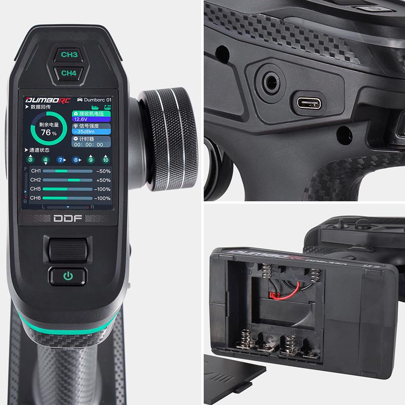 DUMBORC 2.4G 10-канальный цифровой радиопульт управления DDF-350 передатчик с приемником для радиоуправляемой машины, лодки, танка, ЖК-дисплей, система FHSS
