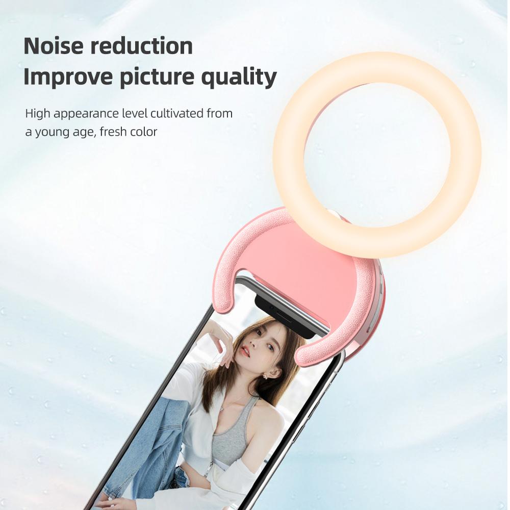 Кольцевая подсветка для телефона 10 см/4 дюйма, 2 Вт, двухцветная подсветка для селфи, клипса для телефона, цвет 3000–7000 К