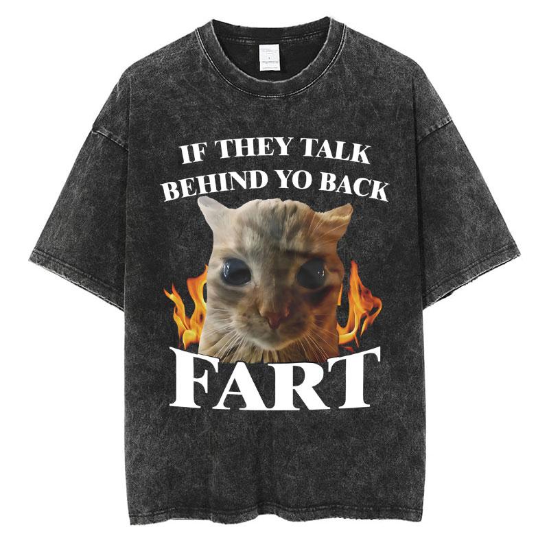Wash I Survived Todays Tummy Ache Funny Cat Meme T Shirt Men Women Personality Fashion Tshirt Cotton Casual Oversized T Shirts