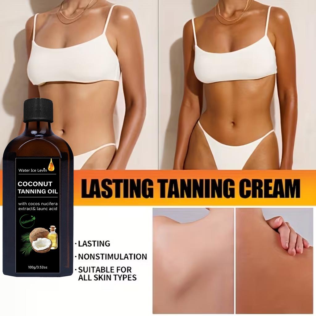Water Ice Levin Coconut Tanning Oil 100g Cocos Nucifera Extract Moisturizing Nourishing Firming Skin Care Tanning Body Oil
