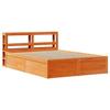 VidaXL Bed Frame with Headboard Wax Brown 120x190cm Pine Wood, Bedroom Furniture, Bed Base, Wooden Bed, 3306362