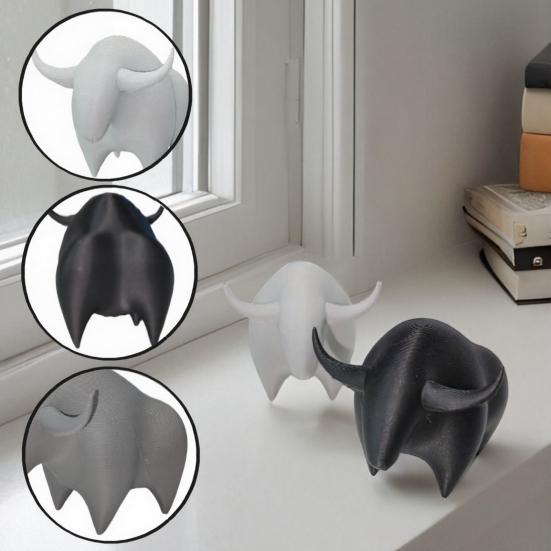 3D-печатная фигурка быка, мини-статуэтка животного быка, коллекционный настольный орнамент для полки, дома, офиса, декора стола