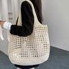 Yogodlns Casual Hollow Knitted Large Tote Bag Designer Handmade Woven Women Shoulder Bags Luxury Summer Beach Bag Shopper Purses