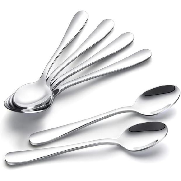 Кофейные ложки IQCWOOD, Мини-ложка для эспрессо, 6 штук, Набор столовых приборов из нержавеющей стали, Столовая ложка для дома, кухни или ресторана, Можно мыть в посудомоечной машине