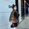 90 down vest women's winter 2024 new Korean version fashion foreign style knitted splicing design vest jacket