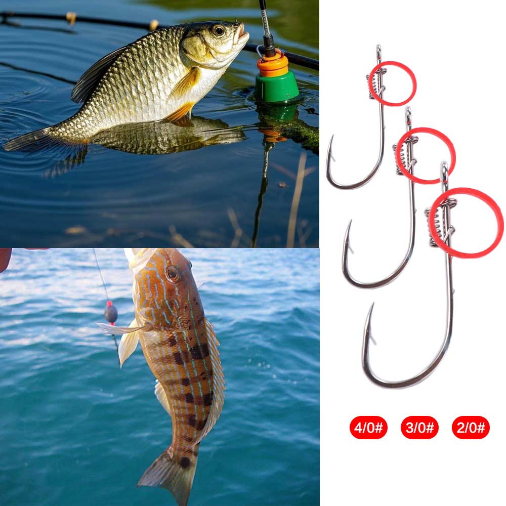 Single Hook Fishing Fixed Hooks Carbon Steel Barbed Fishhook Live Shrimp Fishing Hooks Live Bait