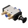4R210-08 Push Pull Pneumatic Valve 5 Ways 2 Pos 1/4" For BSPT & Connector Silencer