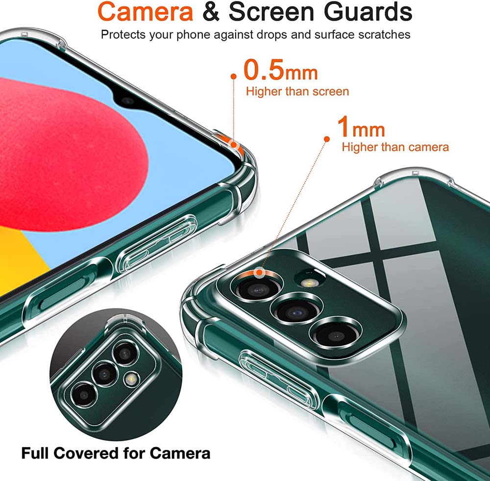 Противоударный прозрачный чехол для Samsung S23 S22 Ultra S21 S20 Fe A14 A24 A34 A54 A13 A23 A33 A53 A12 A22 A32 A52 Толстый противоударный мягкий силиконовый чехол для телефона