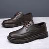 Высококачественная мужская обувь из натуральной кожи, толстая подошва, рабочая обувь, туфли для деловых встреч, обувь для собеседования
