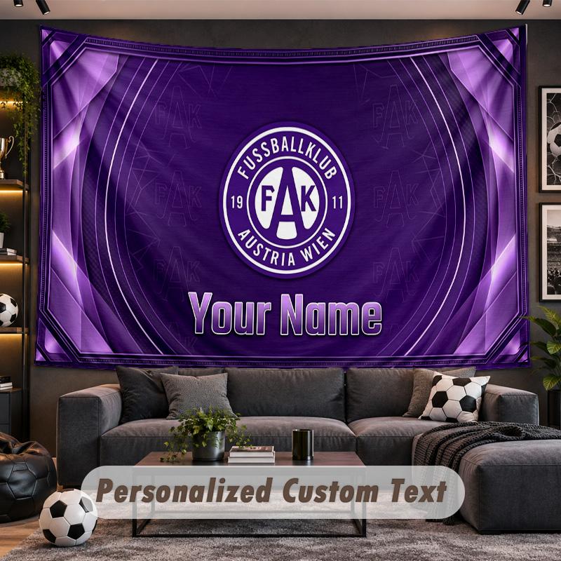 Austria Wien FC Personalized Tapestry Support Custom Name, Wall Art Home Decoration