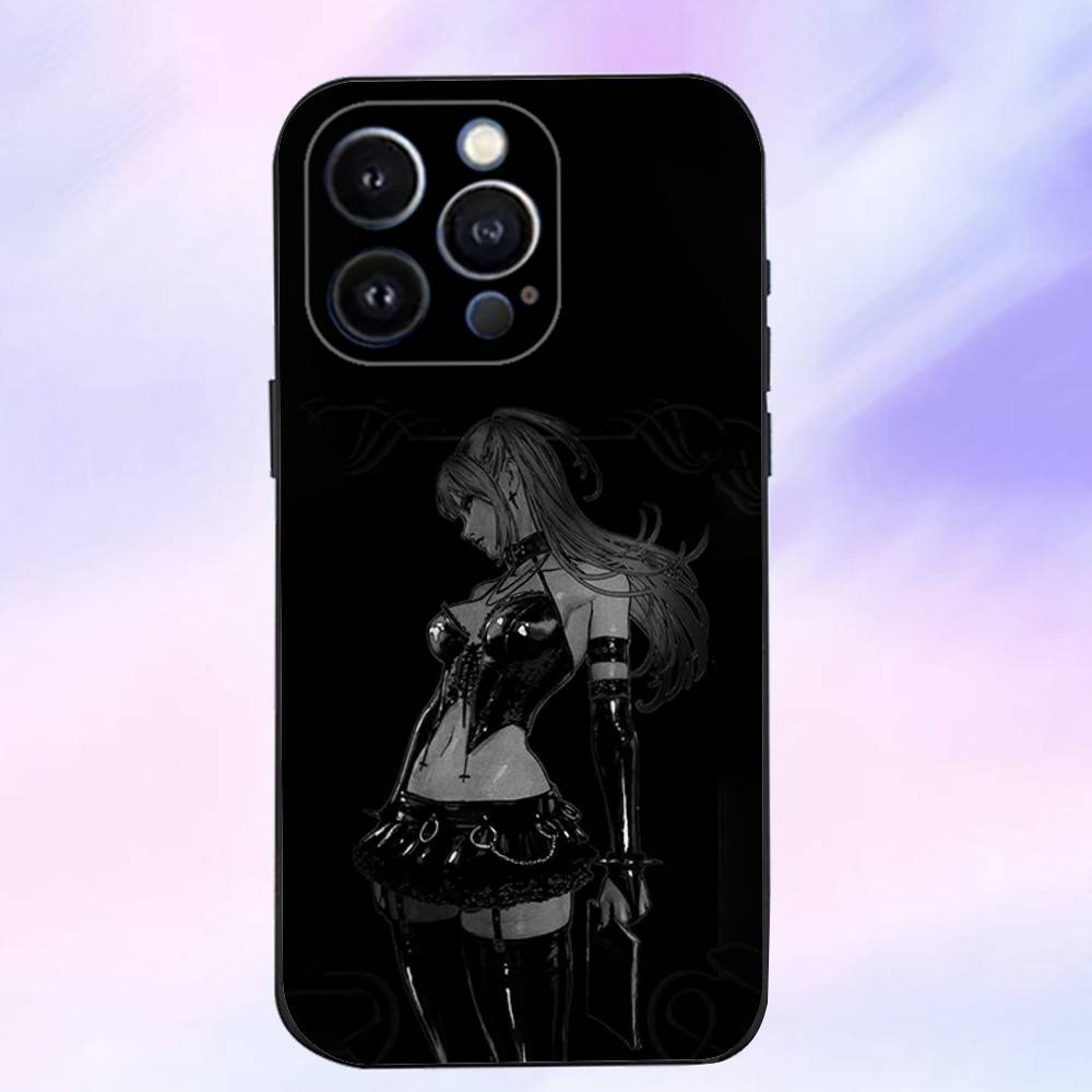 Чехол для телефона M-Misa Anime D-Death N-Note для iPhone 16,15,14,13,12,11 Plus,Pro Max,XS,X,XR,SE,Mini,8,7, Мягкий силиконовый черный чехол