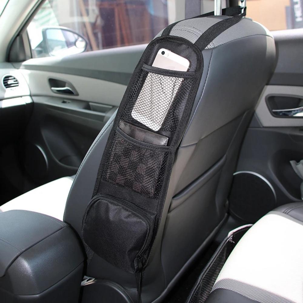 New Car Seat Organizer Phone Holder Auto Seat Side Storage Hanging Bag Multi-Pocket Drink Holder Mesh Pocket Car