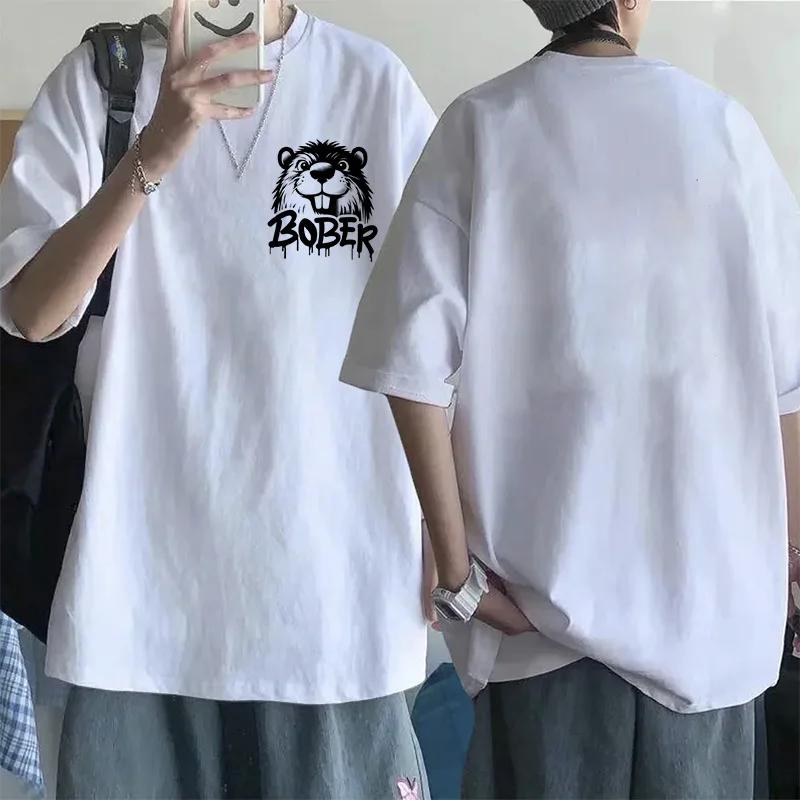 Мультяшная футболка Bobr Kurwa для женщин, забавные топы, уличная одежда Kurwa Bober Harajuku Y2k, футболка с карманом, модная манга-футболка
