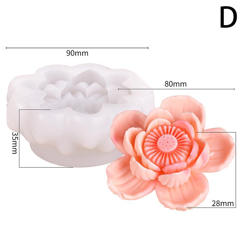 3D Lotus Silicone Molds For Diy Flowers Fondant Cupcake Chocolate Candy Ice Cream Sugar Desserts Candle Soap Plaster Resin Mold