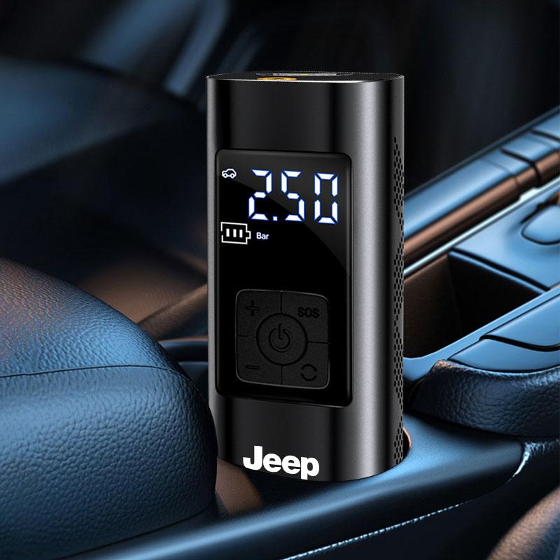 1Pcs Car Tire Inflator Smart Digital Inflatable Pump Emblem Accessories For Jeep Wrangler Grand Cherokee Renegade Tyre Stem Air Caps