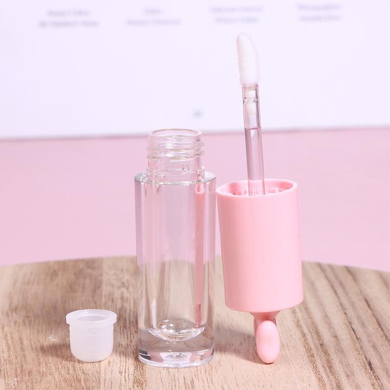 Cute Creative Bow Shape Lip Gloss Tubes Clear Empty Diy Cylindrical Lip Balm Tubes 2.5Ml With Wand Refillable Lipstick Bottle