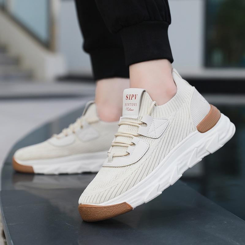 Мужская спортивная обувь из дышащей сетки с плетением «муха», для улицы, повседневная, универсальная, большого размера, трендовая, универсальная