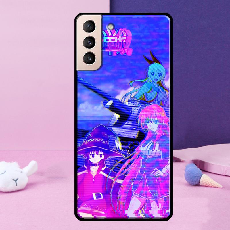 Чехол для телефона Vaporwave Glitch Anime для Samsung Galaxy S25 S24 Ultra S9 S10 S20 S21 S22 Plus S23 FE S24 FE