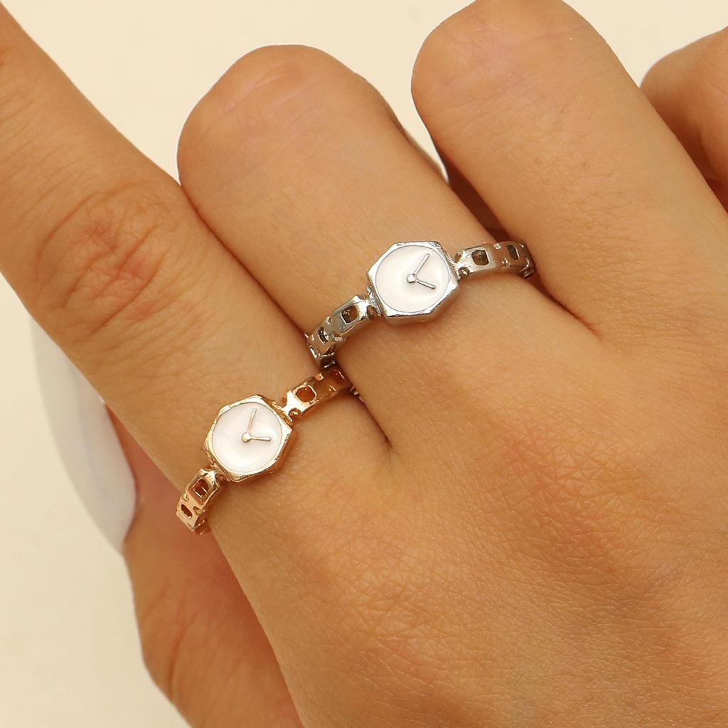 Personality Niche Premium Feel Gilding Golden Watch Opening Ring