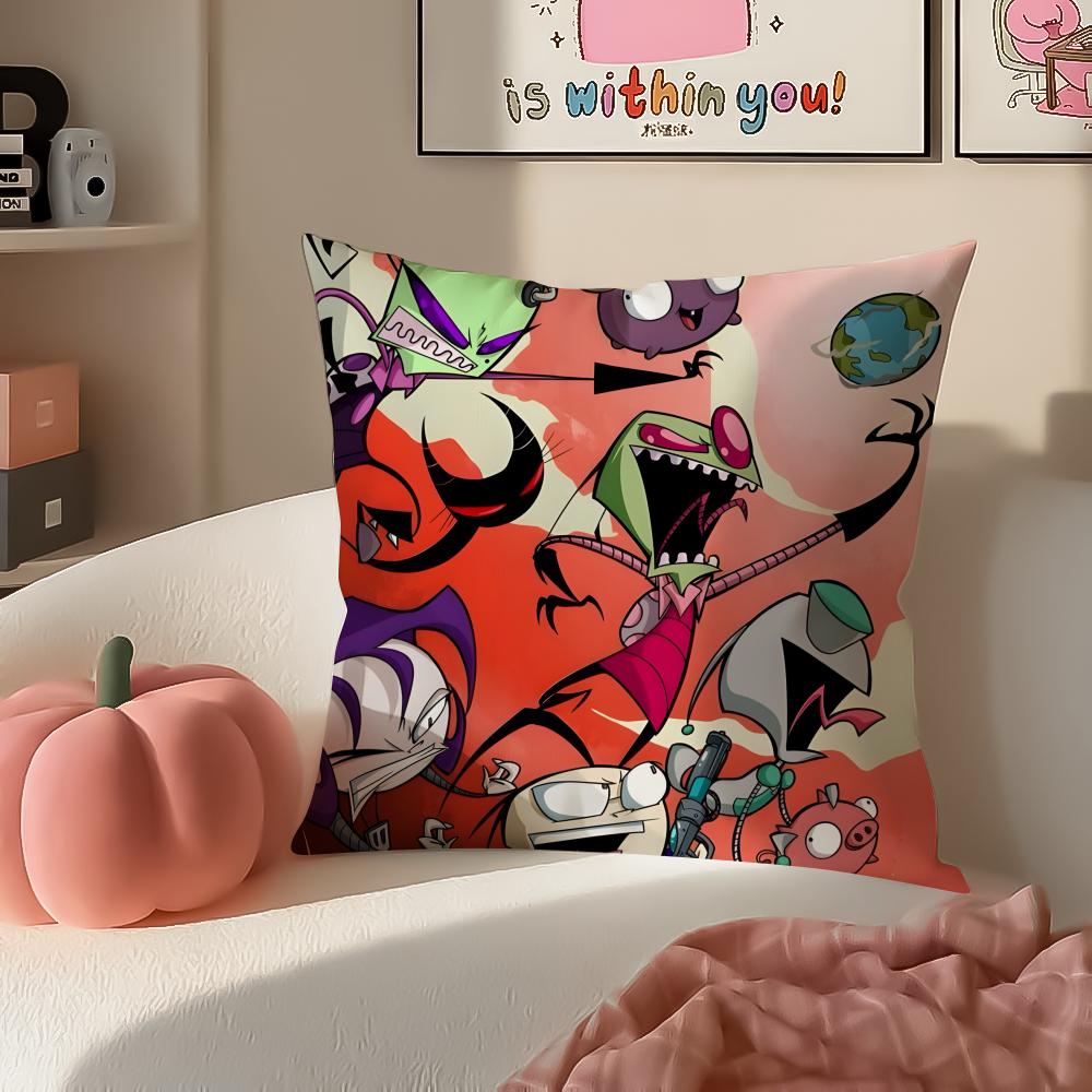 Странная Сумасшедшая Абсурдная Анимационная Серия IInvader Zim Наволочка Подушка Короткий Плюш Невидимая Молния Комнатная Диванная Наволочка