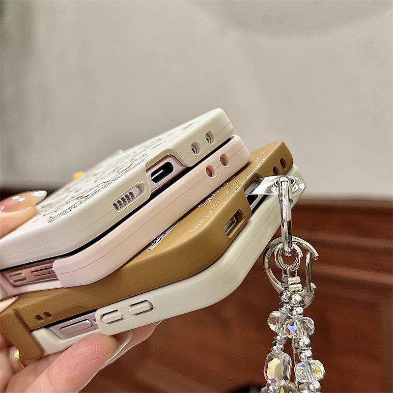 Корейский мультяшный чехол для телефона с 9 ячейками для Samsung ZFlip6/Z5 с цветовыми блоками и магнитной подставкой