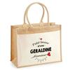 Sac de plage - PLANETEE - Jute avec poche Bazar d'une Geraldine d'amour - Coton naturel - 43x33 cm - Imprimé en France