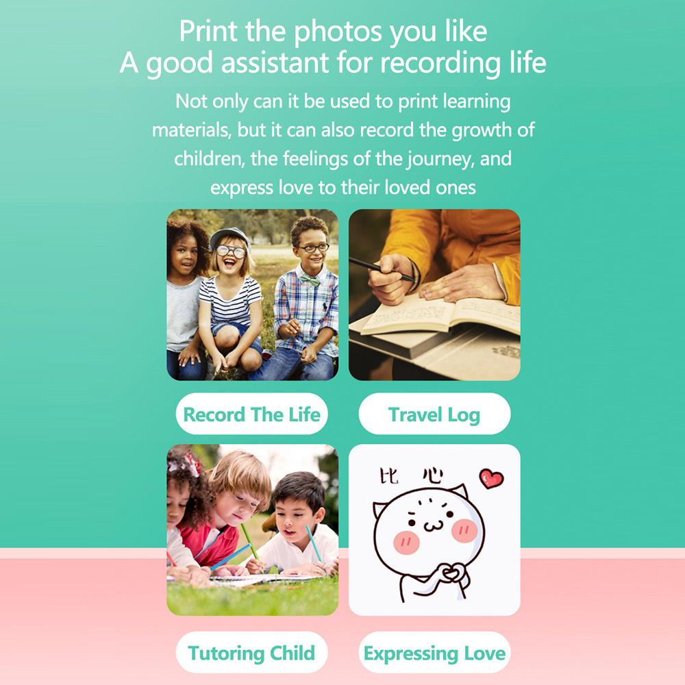 Компактный портативный мини-принтер Bluetooth с термотехнологией для студентов
