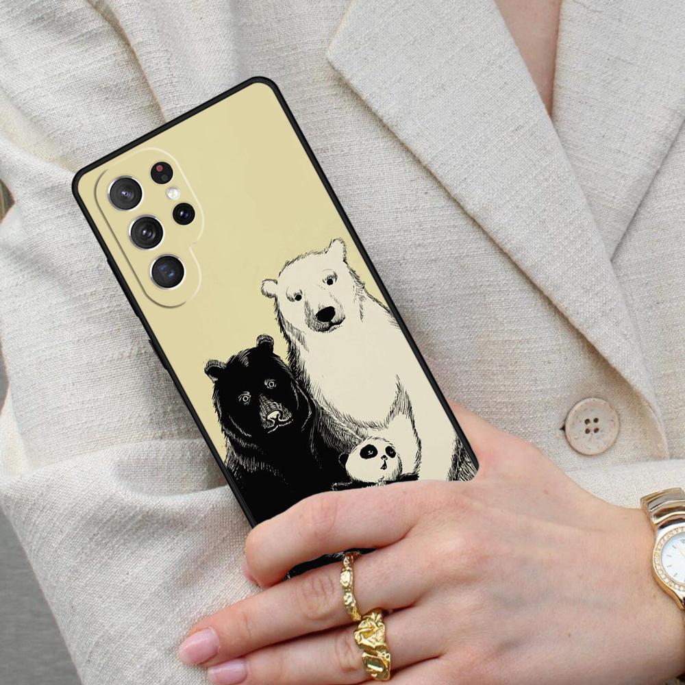Чехол для телефона 'Медвежонок' для Samsung Galaxy S26 Ultra S25 S24 S23 S22 S21 S20 Note10