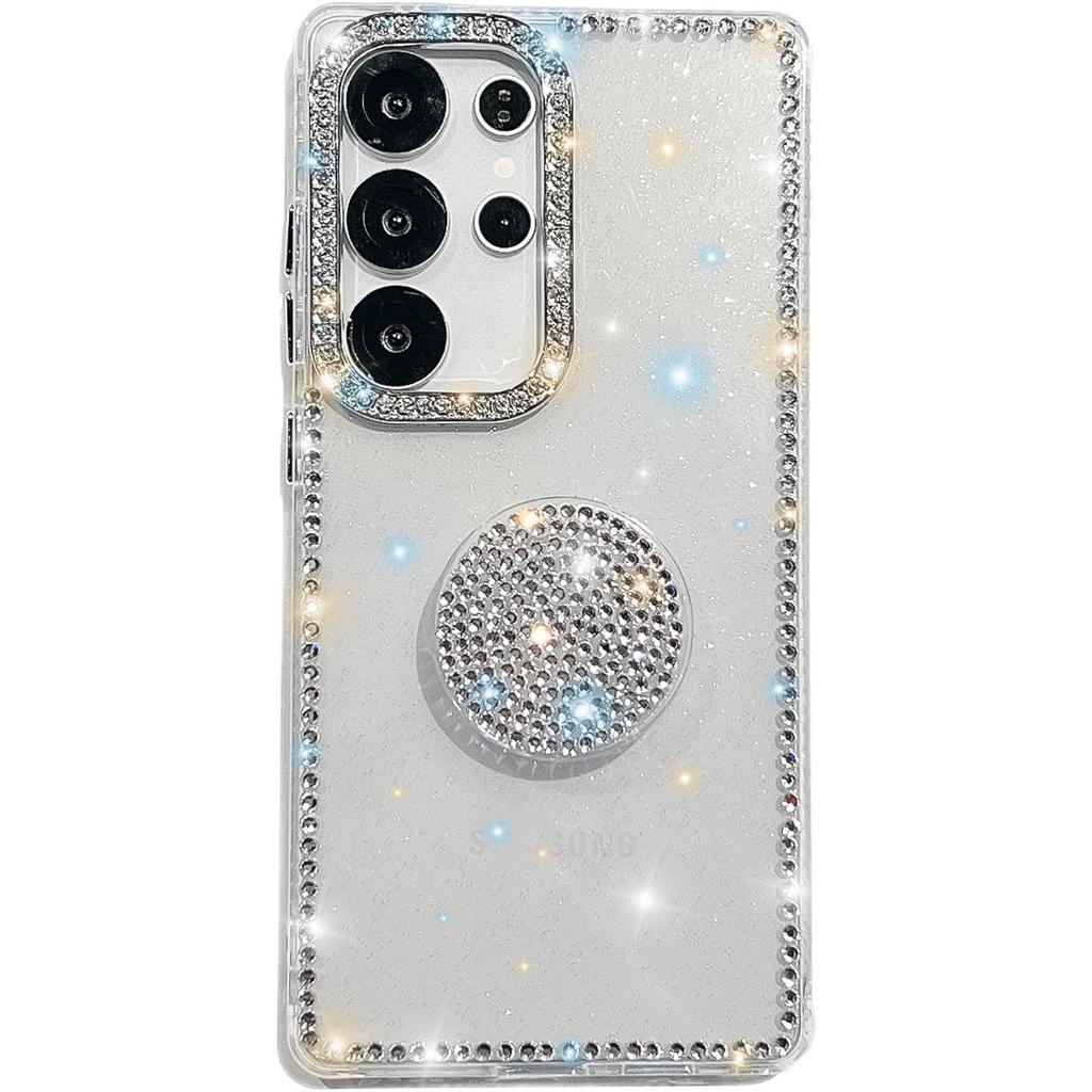 Подставка Gem Love подходит для мобильного чехла Samsung S25 Ultra, с флэш-бриллиантами S24, флэш-пудрой A56, модный A17