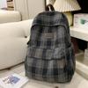 Шерстяной клетчатый студенческий школьный рюкзак большой вместимости для путешествий