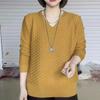 Spring and Autumn Women's Long-sleeved Knit Sweater Mother Lazy Solid Color Loose Top
