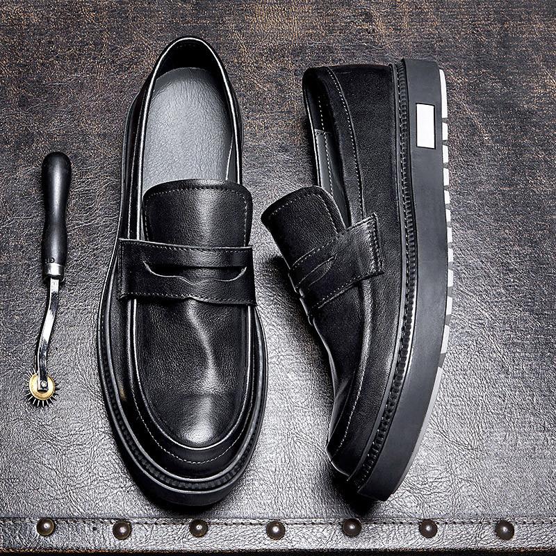 Мужские мокасины с одной педалью ручной работы из натуральной кожи в стиле ретро, дышащие, с мягкой подошвой, повседневные кожаные туфли для мужчин, британские мужские туфли