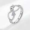 Minimalist Rotating Birthstone Zircon Ring For Women Stress Relief Anti Anxiety Personality Jewelry Gift