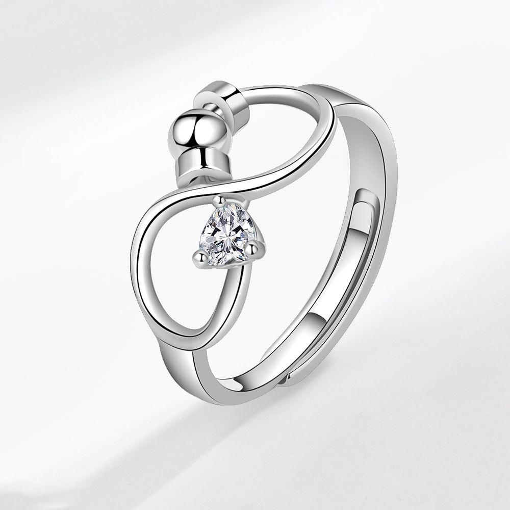 Minimalist Rotating Birthstone Zircon Ring For Women Stress Relief Anti Anxiety Personality Jewelry Gift